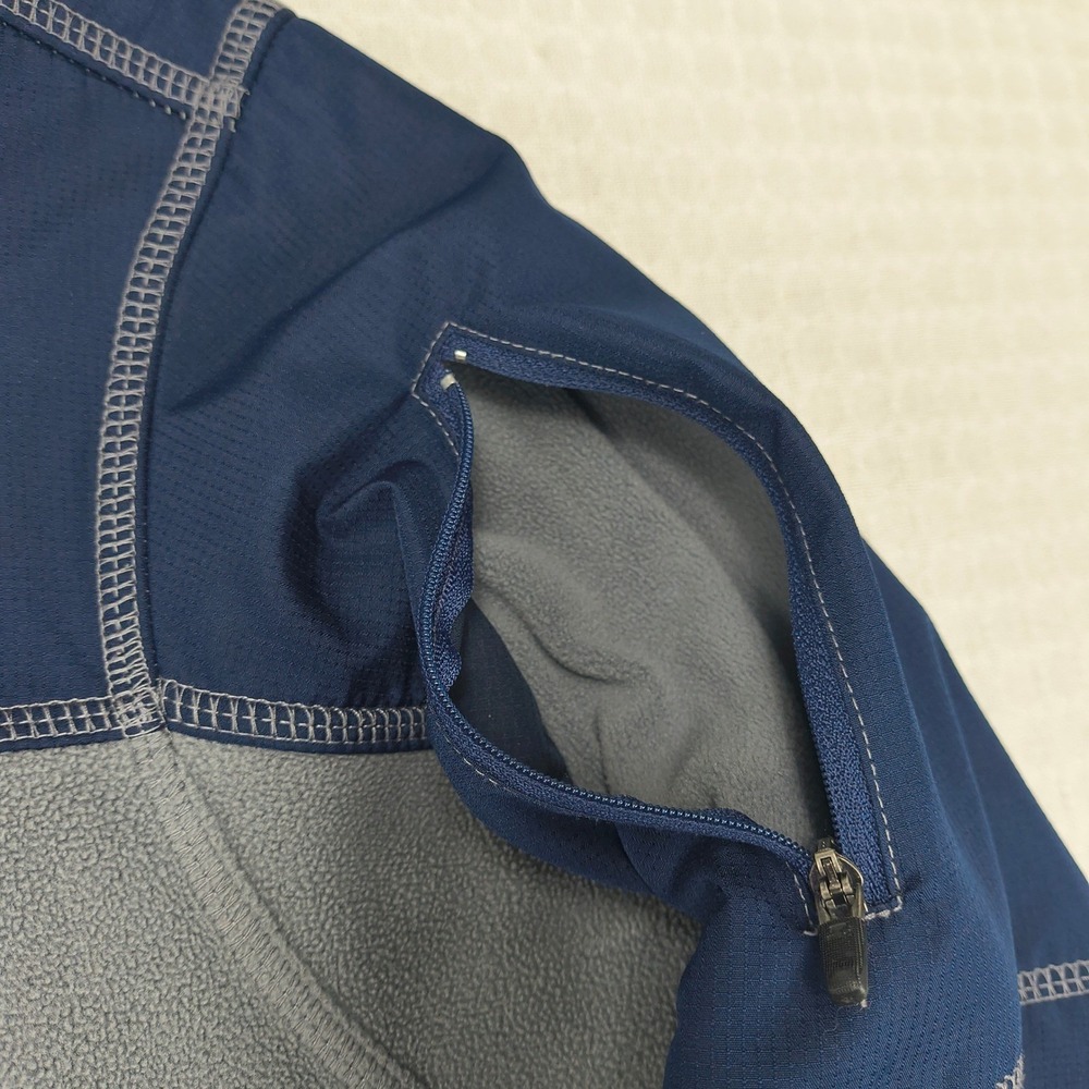 Starter Men 2XL Gray Navy Blue Colorblock 1/4 Zip Fleece Pullover Jacket RN52469 - Picture 6 of 10